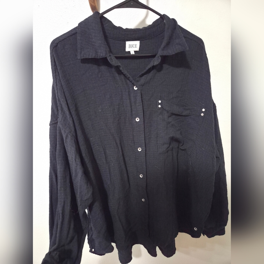 BKE Casual Black Button Down Shirt - Picture 2 of 4